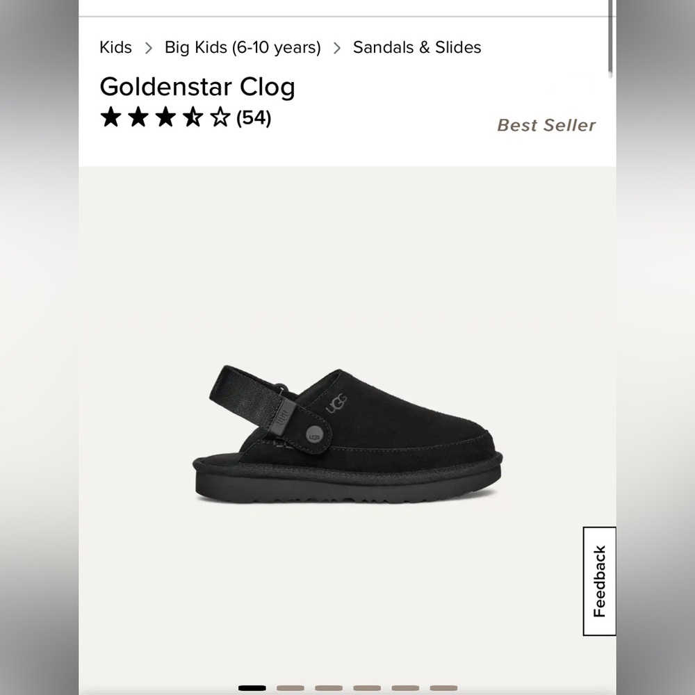 UGG Goldenstar Clog - Black Kids